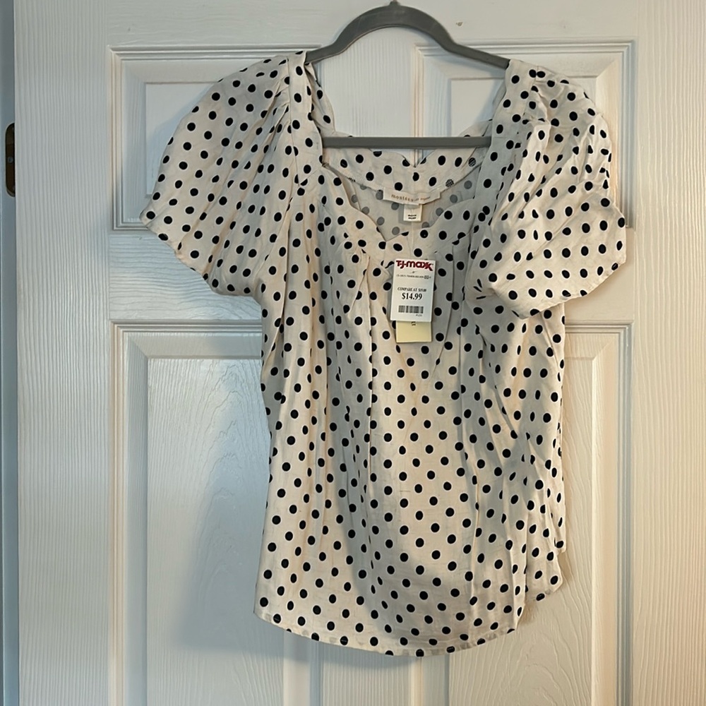 Black and White Polka Dot Blouse